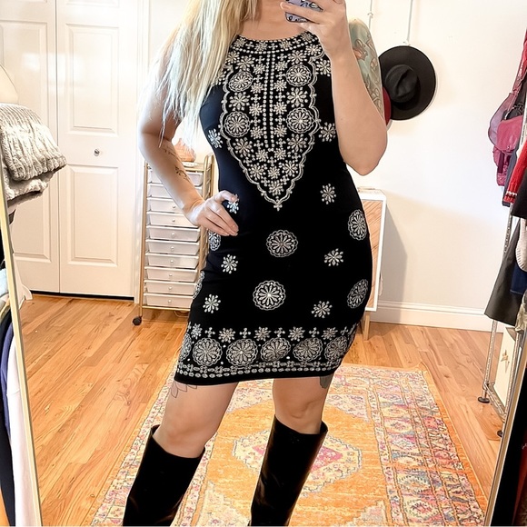 I.N.C | Black Embroidered Sleeveless Mini Dress - Picture 7 of 9